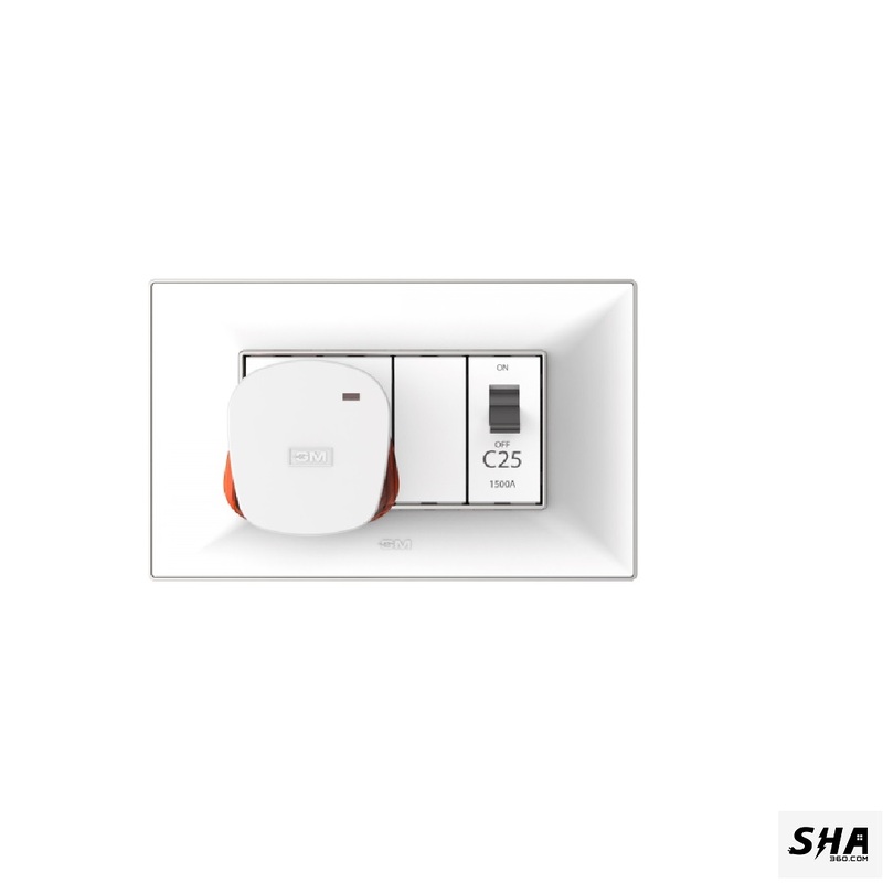 GM Modular 25A MCB Protected Socket G-Power 4 Module - AA 4 068 - GL (White) - upto 2.0ton AC / Geyser etc., - Sha360