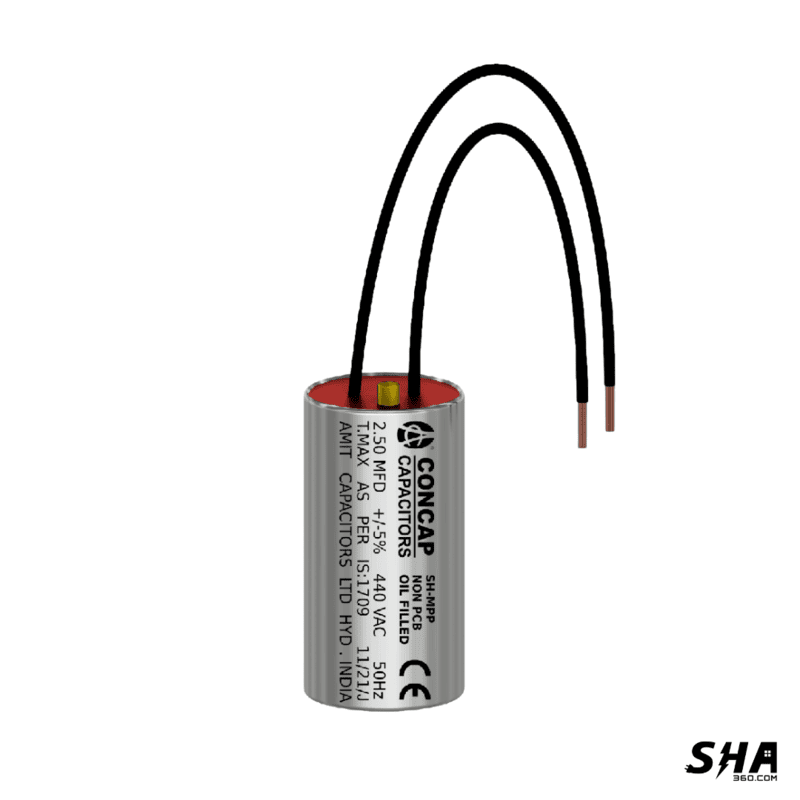 Ceiling Fan Capacitor (Oil type) 2.5MFD (Heat withstand) - CONCAP - Sha360