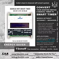 SIEMCAS Wifi Smart GEO T4R 72 Smart Year Timer Automation 4 Channel Wireless Webserver SHA-SIS-GEO-MT-XT1007D - Sha360
