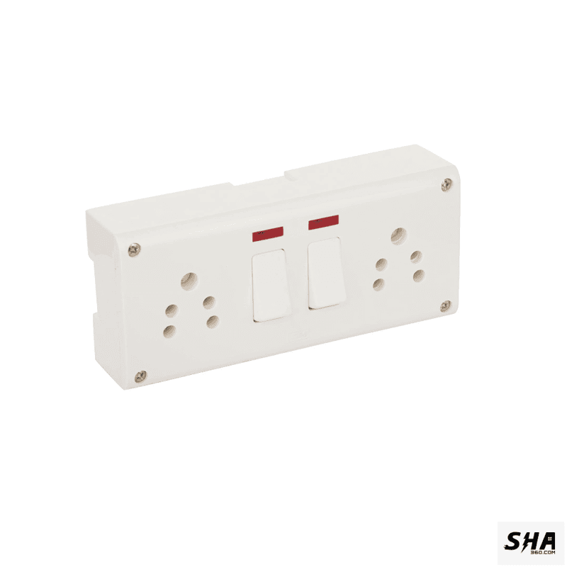 GM Modular G-Home 10A Veda 8 in One Switch Socket Combined - White