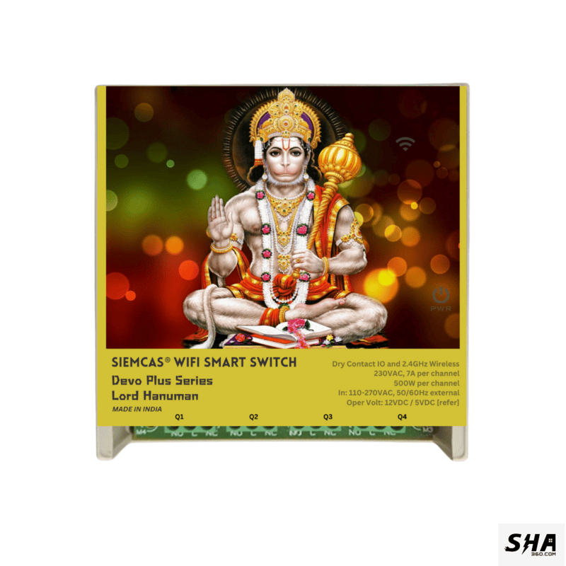 SIEMCAS Wifi Smart Devo Plus Lord Hanuman 4 channel switch - IoT Webserver Dashboard Apps Network and status - Sha360 SIEMCAS Wifi Smart Devo Plus Lord Hanuman 4 channel switch - IoT Webserver Dashboard Apps Network and status - Sha360
