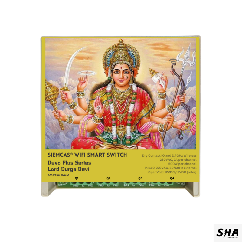 SIEMCAS Wifi Smart Devo Plus Lord Durga Devi 4 channel switch - IoT Webserver Dashboard Apps Network and status - Sha360 SIEMCAS Wifi Smart Devo Plus Lord Durga Devi 4 channel switch - IoT Webserver Dashboard Apps Network and status - Sha360