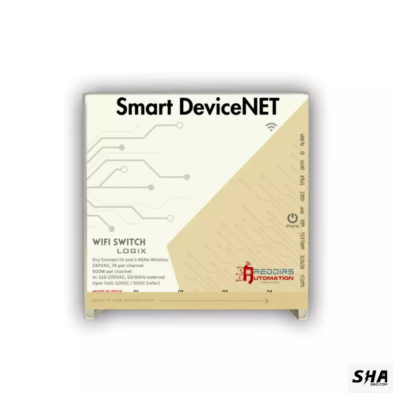 Reddirs Automation Smart DeviceNET Logix IoT 4 channel - Online and Offline functions, App controls, Dashboard, Wireless, IR, Webserver - Sha360