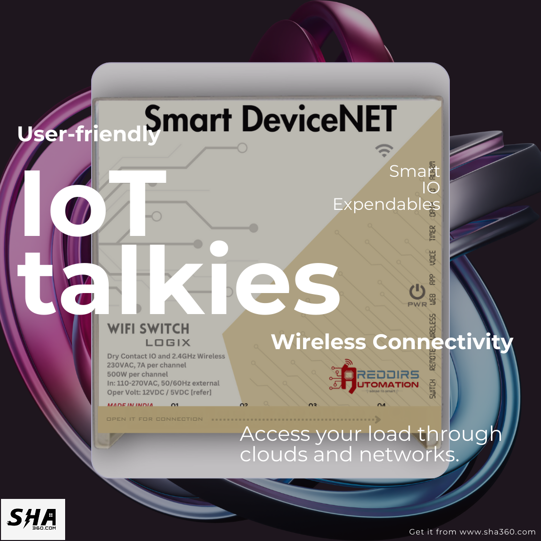 Reddirs Automation Smart DeviceNET Logix IoT 4 channel - Online and Offline functions, App controls, Dashboard, Wireless, IR, Webserver - Sha360