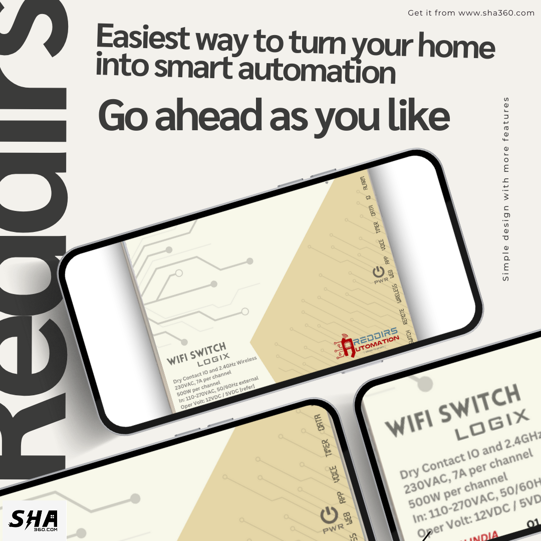 Reddirs Automation Smart DeviceNET Logix IoT 4 channel - Online and Offline functions, App controls, Dashboard, Wireless, IR, Webserver - Sha360