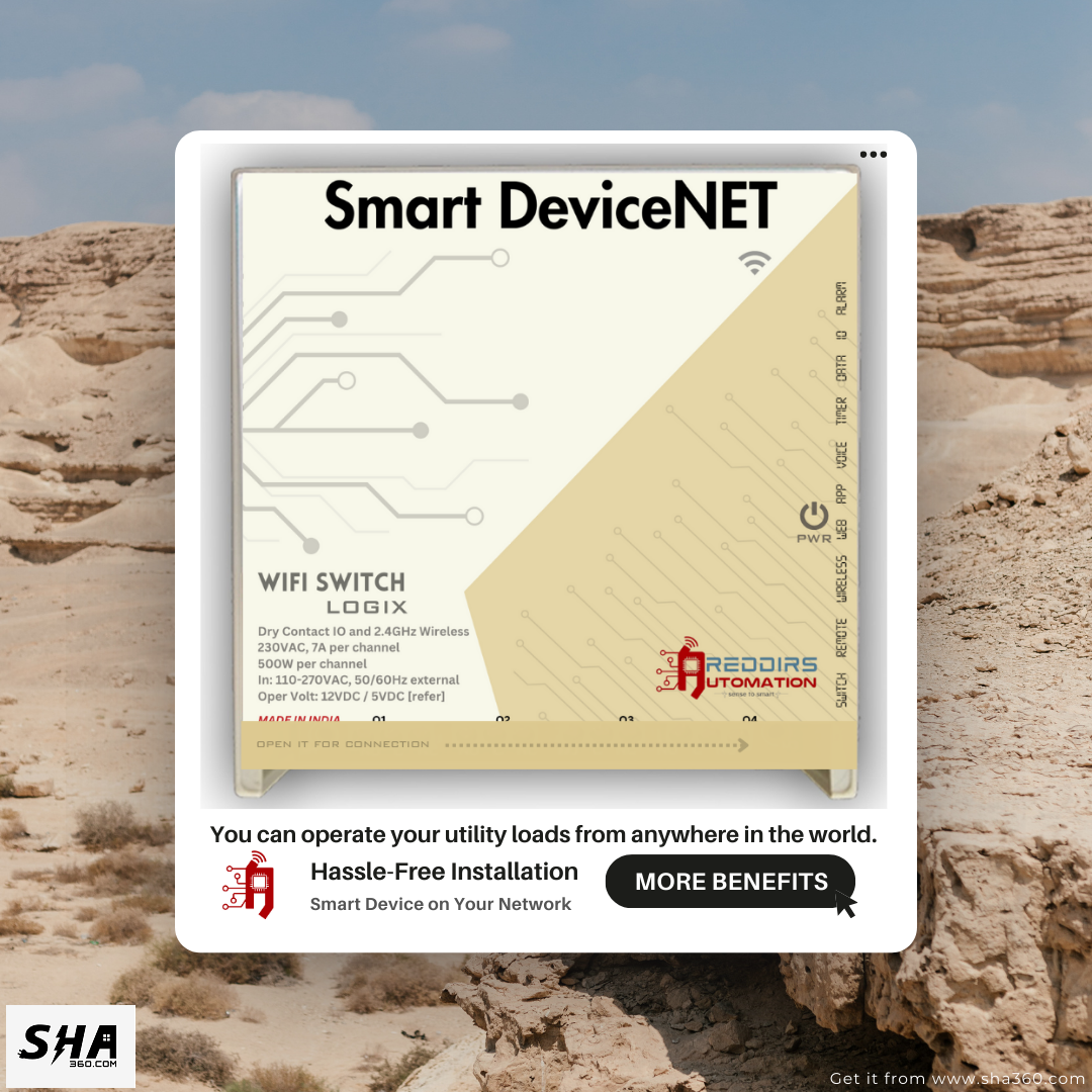 Reddirs Automation Smart DeviceNET Logix IoT 4 channel - Online and Offline functions, App controls, Dashboard, Wireless, IR, Webserver - Sha360