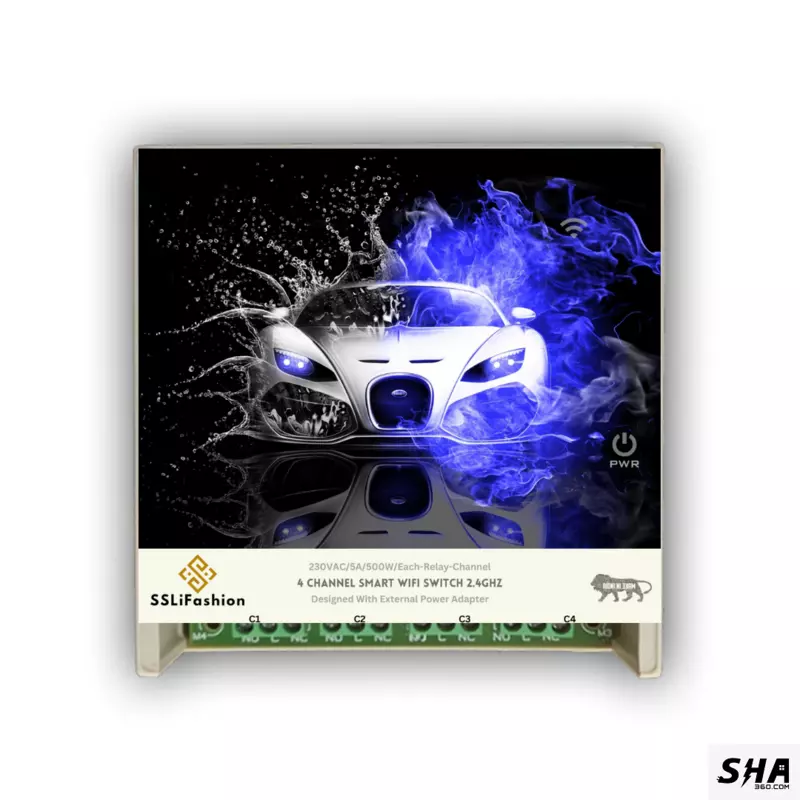 SSLiFashion Smart Wifi Switch 4 Channel - Works with offline and online through internet CXBUGX1 - Sha360