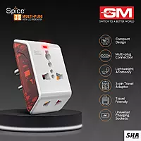 GM Modular Spice 3 Pin Multi Plug Travel Adaptors 6A Universal - GM 3017