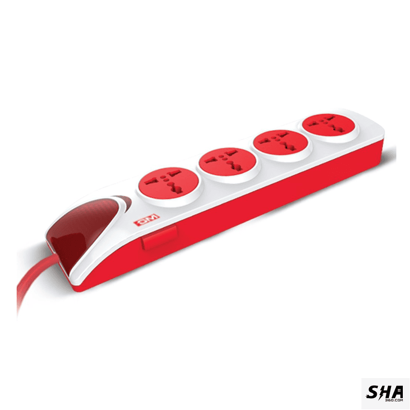 GM Modular Quadro 4+1 Power Strip with master, indicator, safety 5mtrs - GM 4065 GM Modular Quadro 4+1 Power Strip with master, indicator, safety 5mtrs - GM 4065