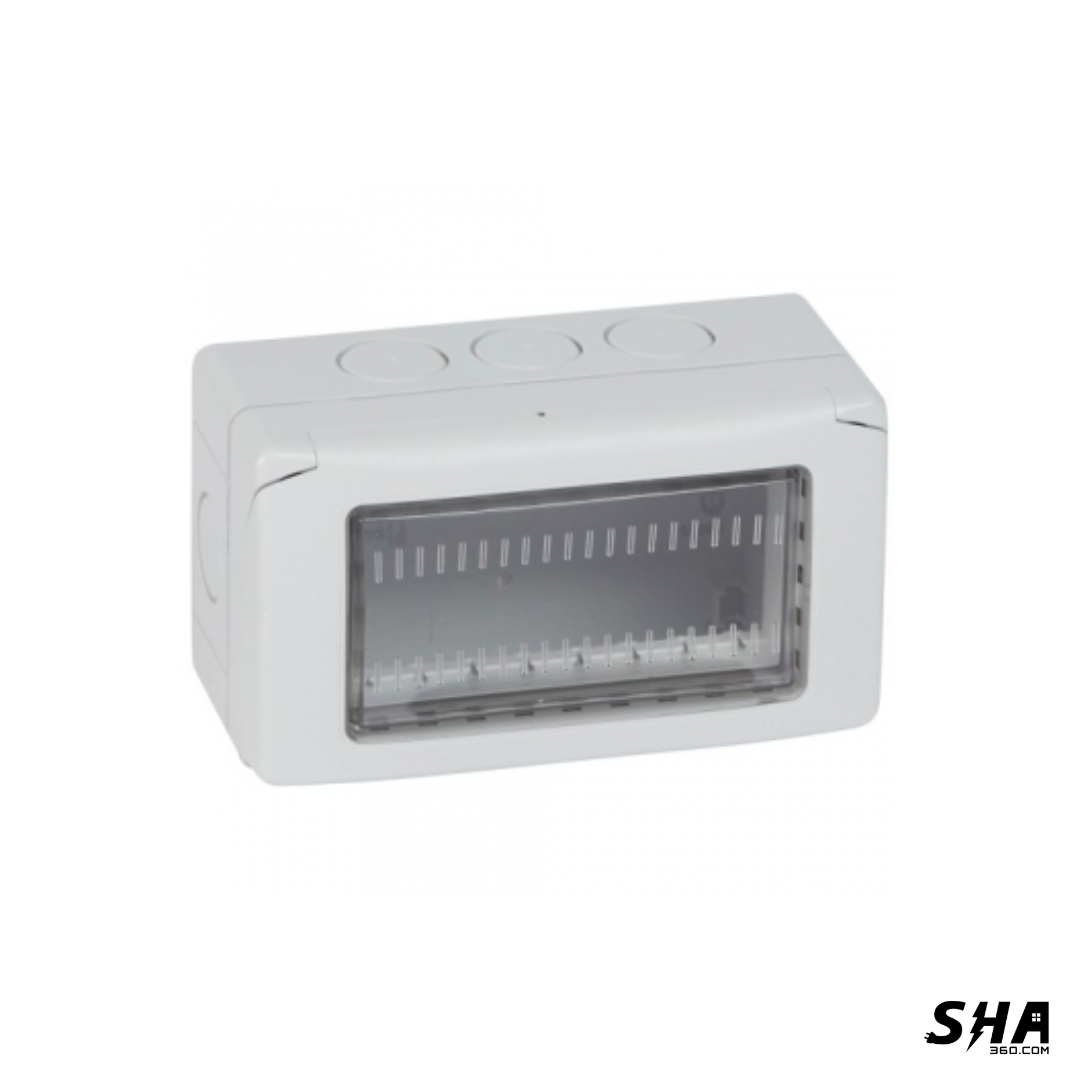 Legrand Waterproof Box 4 Module Arteor Grey Plexo - 6806 14