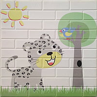Brick Cat Wall Stickers Panel Self Adhesive