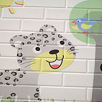Brick Cat Wall Stickers Panel Self Adhesive