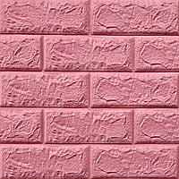 3D Pink Brick Wall Stickers Panel Self Adhesive