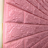 3D Pink Brick Wall Stickers Panel Self Adhesive