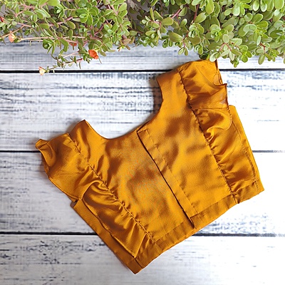 Sleeveless Frilled Antique Readymade Blouse
