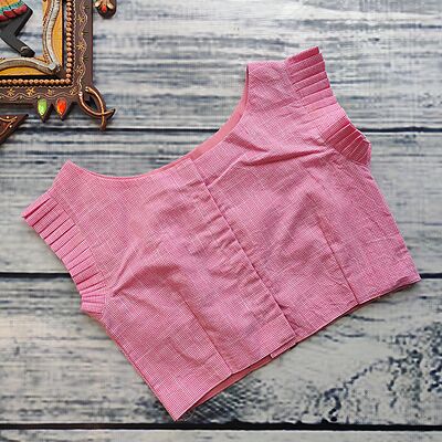 Sleeveless Pleated BN Pink Graph Readymade Blouse