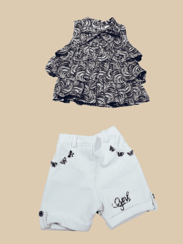 Polka Dot Top with Layered Black Skirt D.12.2229 B.1833