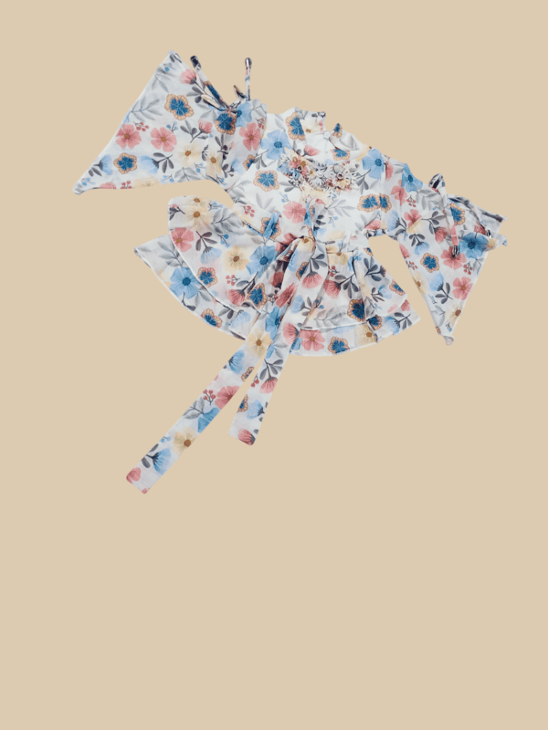 Floral Flare-Sleeve Top & Sharara Pants Set for Girls D.14.1237 B.1278