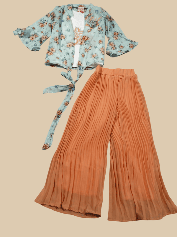 3-Piece Stylish Girls Co-Ord Set ā Floral Shrug D.1.3149 B.1716