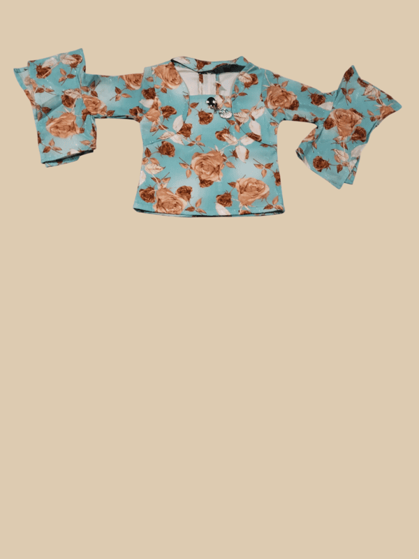 Trendy Floral Top and Layered Skirt Set for Girls D.410 B.1198