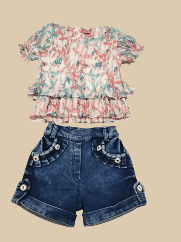 Denim Bloom Shorts Set D.5109 B.1221
