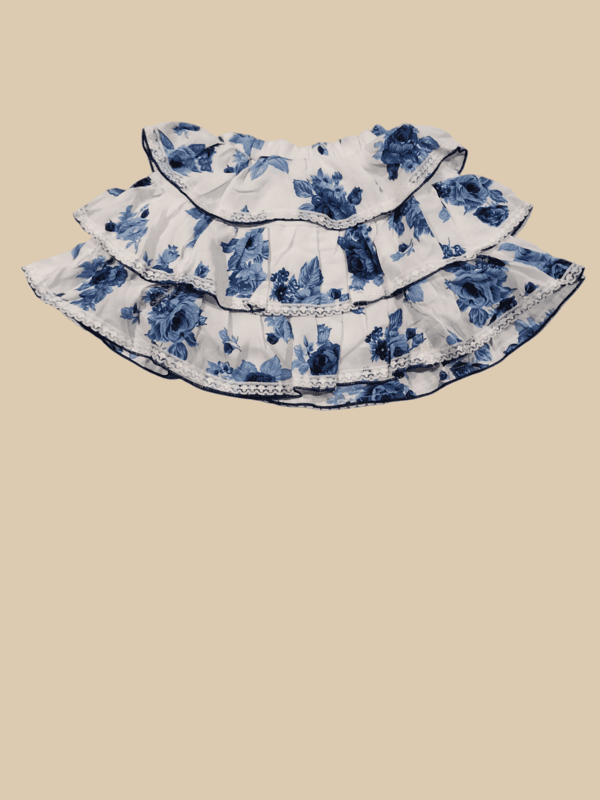 Frozen-Themed Navy Blue Top with Floral Tiered Skirt D.27.012 B.1362