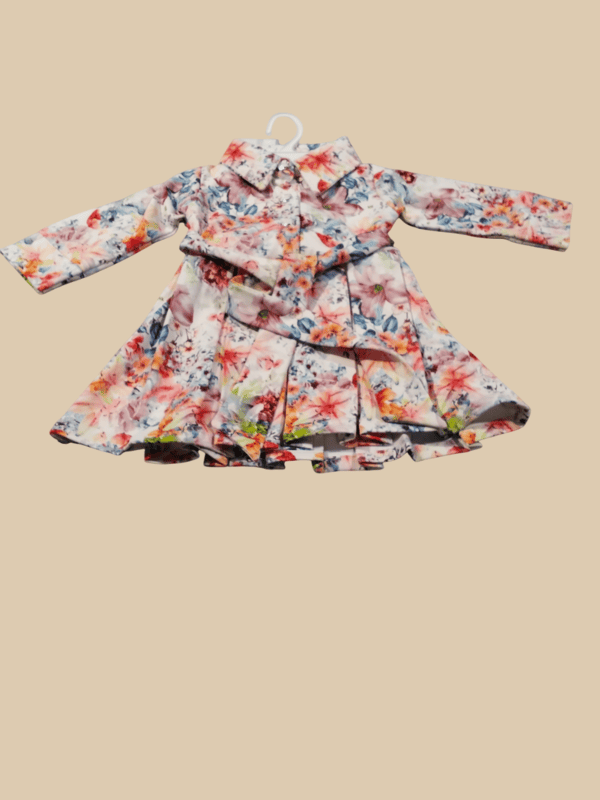 Elegant Floral Print Frock with Matching Jacket D.26.986 B.1357