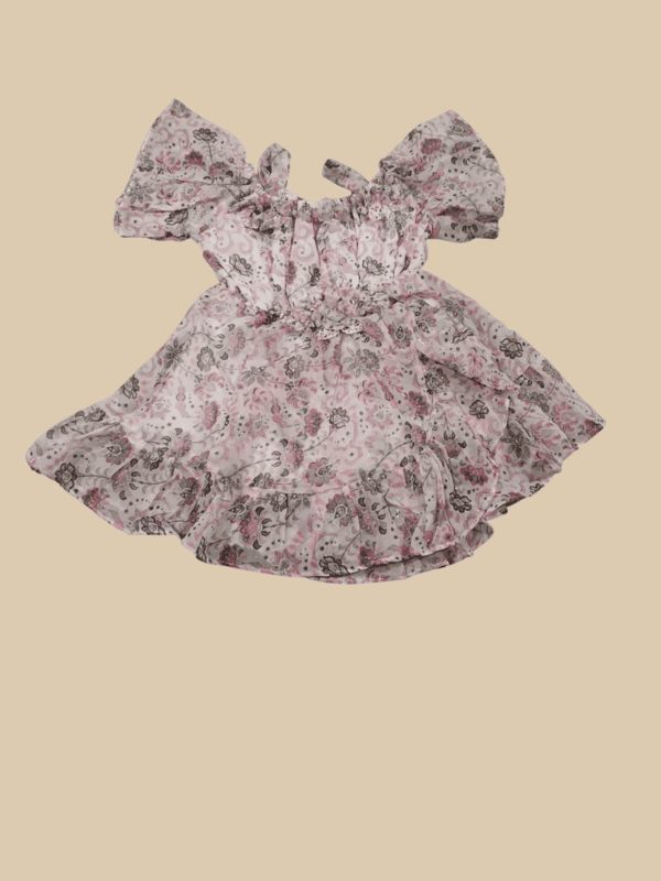 Elegant Pink Floral Off-Shoulder Frock for Girls D.30.003 B.1386