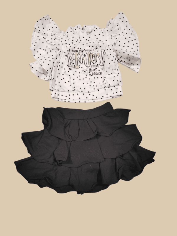 Girls’ Stylish Polka Dot Top & Frill Skirt Set D.11.2218 B.1820