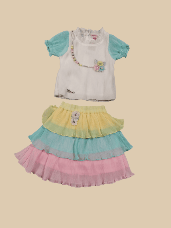 Girls' Party Wear Outfit โ Top and Skirt Set D.8.3188 B.1774