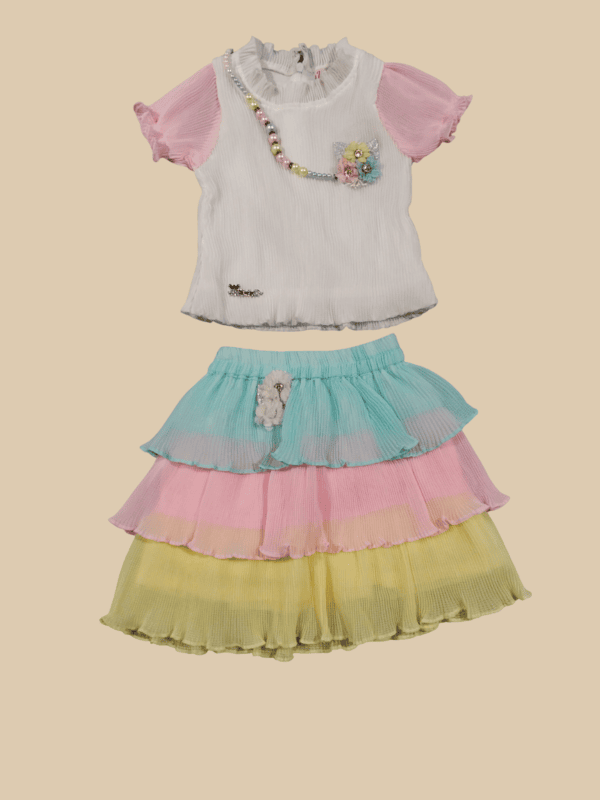 Girls' Party Wear Outfit โ Top and Skirt Set D.8.3188 B.1774