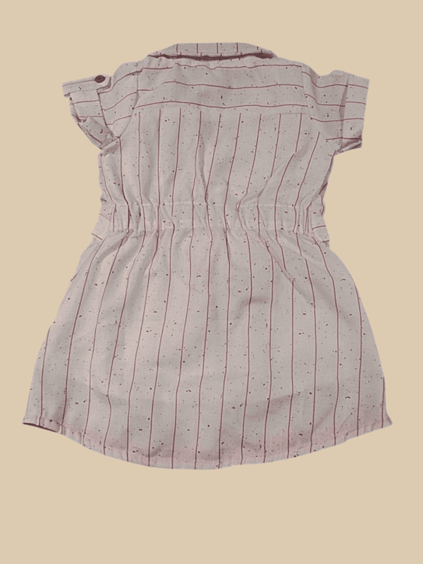 Girls' Stylish Pink-Striped Shirt Dress D.1.1363 B.1495