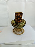 Handmade Beautiful Oval Shaped Flower Pot made  of Bamboo || Flower vase || Home Decor || for Home and Office