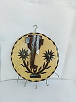 Handmade Round Shaped Lord Ganesh Key Hanger made of bamboo || home and office