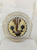 Eelika handmade Round Shaped Lord Ganesh Wall hanging made of bamboo || home and office