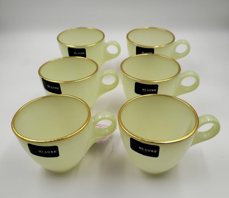6 Pc. Glass Mug Set Green