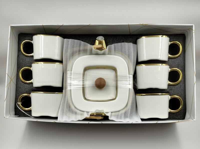 Tea Set White Gold White