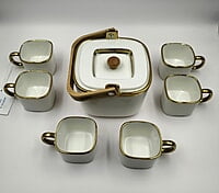 Tea Set White Gold White
