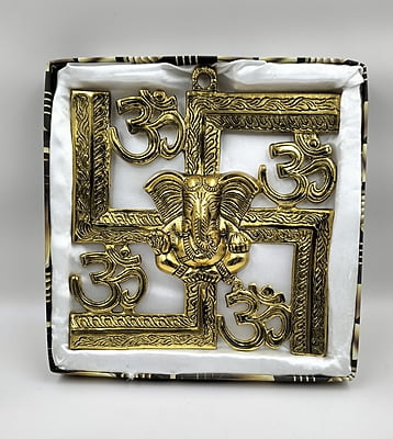 Ganesh With Om & Swastik