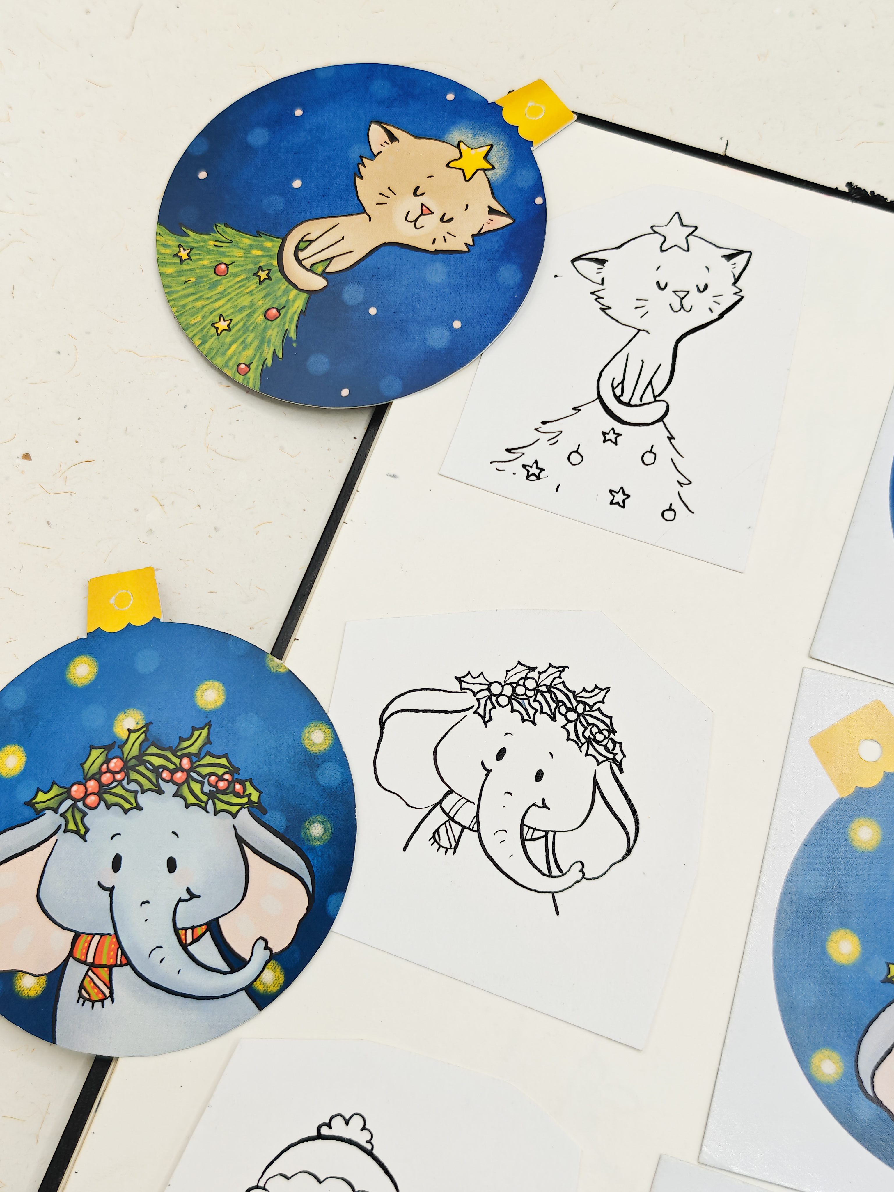 Animal Ornament cards set of 6