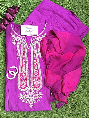 Magenta Three Piece Suit Set