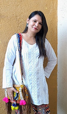 Cotton White Lakhnawi Chikankari Kurti