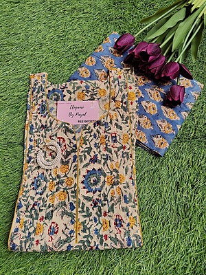 HandBlock Print Kurta With Bottom