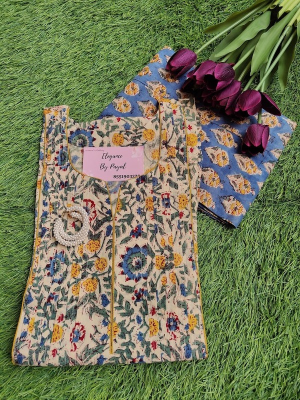 HandBlock Print Kurta With Bottom