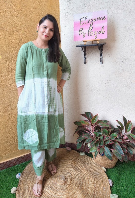 Green Muslin Silk Tie -Dye Co-Ord Set