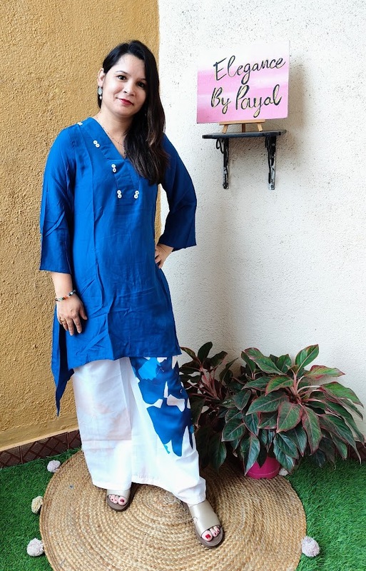 Blue Color C -Cut kurta With Palazzo