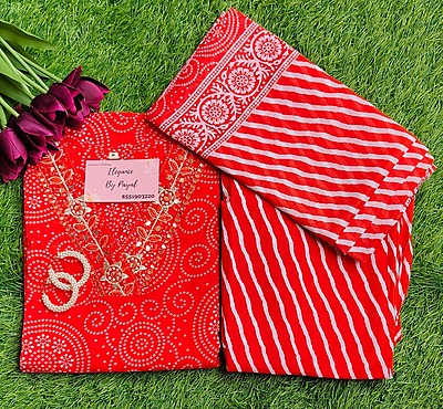 Orange Bandhani Suit Set