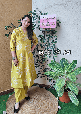 Lime Green Mirror Work Muslin Silk Co-Ord Set