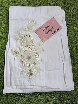 White Sequence Embroidered Bottom