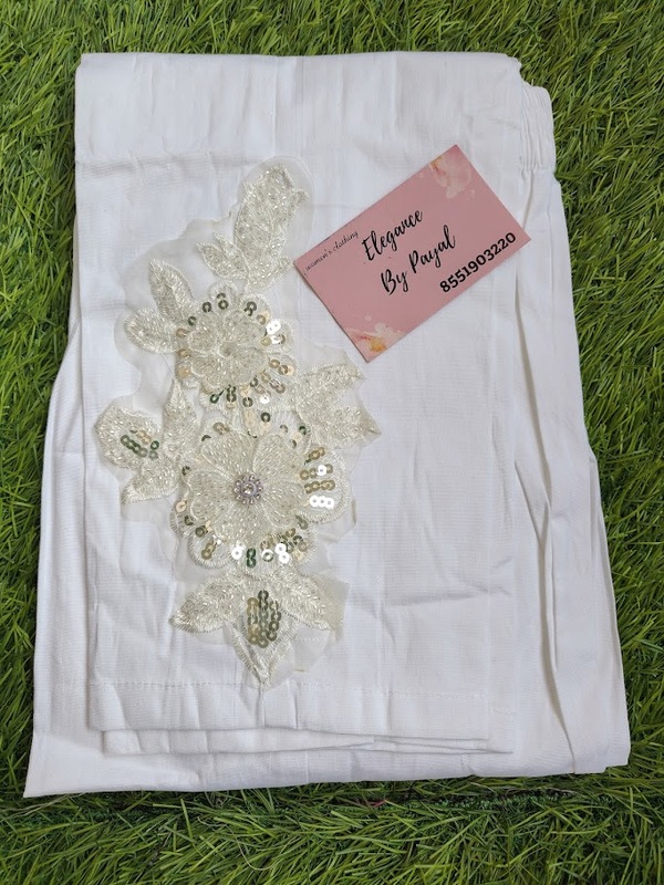 White Sequence Embroidered Bottom